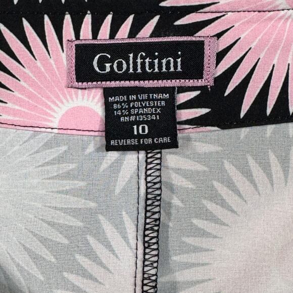 Golftini SZ 10 Nine and Wine Skort Geometric Pockets Stretch Slits Briefs Pink - Picture 7 of 9